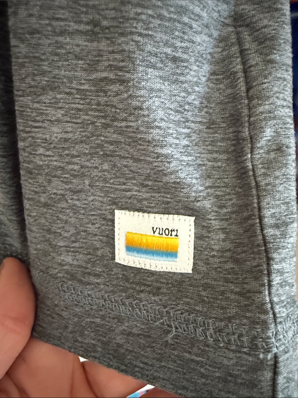 Vuori Long-Sleeve Strato Tech Tee (EUC) - Heather Charcoal